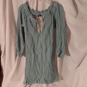 Maven West Light Blue Long Sleeve Dress